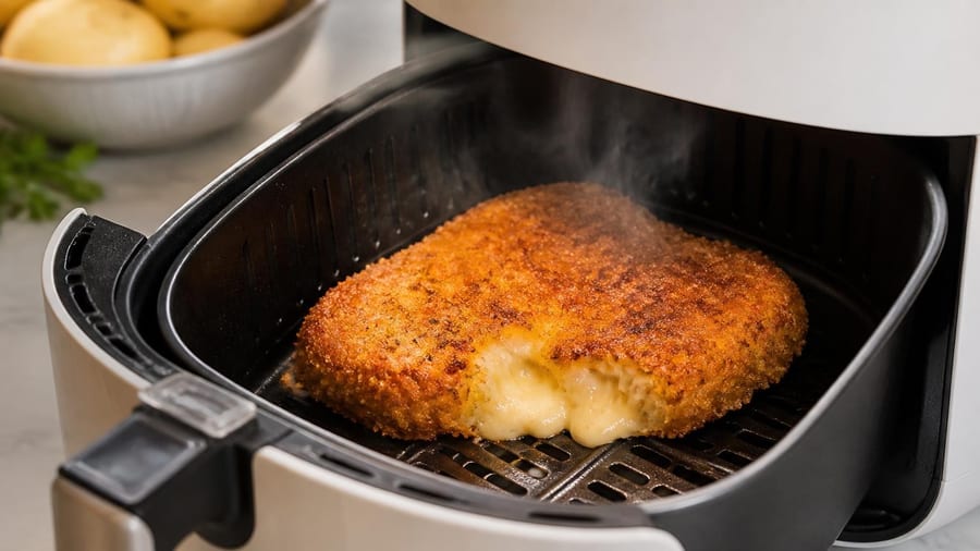 So gelingt Cordon bleu in der Heißluftfritteuse: weniger Fett, dafür mit knuspriger Kruste