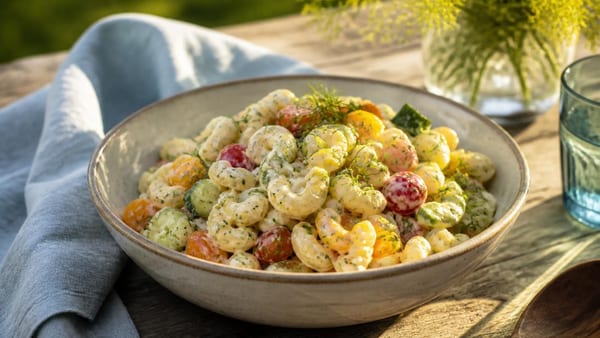 Soo lecker! Der schwedische Nudelsalat ist ein Traum für den Sommer