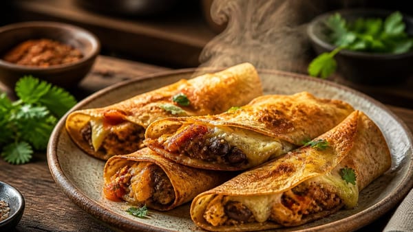 Wrap-Schiffchen aus dem Airfryer: außen knusprig, innen saftig